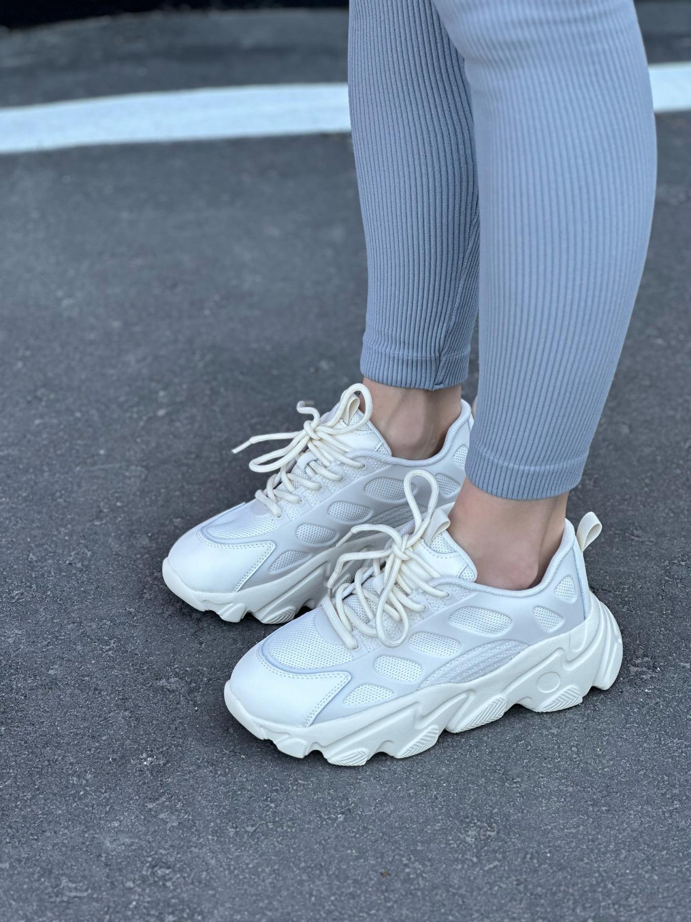 Кроссовки женские натуральная кожа/текстиль р. 38 Молочный (9546507) - фото 8 Кроссовки женские натуральная кожа/текстиль р. 38 Молочный (9546507) - фото 8