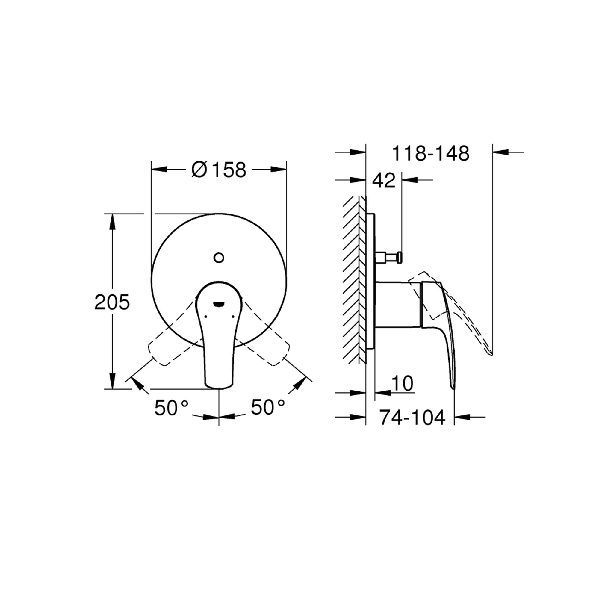 Зовнішня частина змішувача Grohe Eurosmart 24043003 з перемикачем Хром (131388) - фото 2