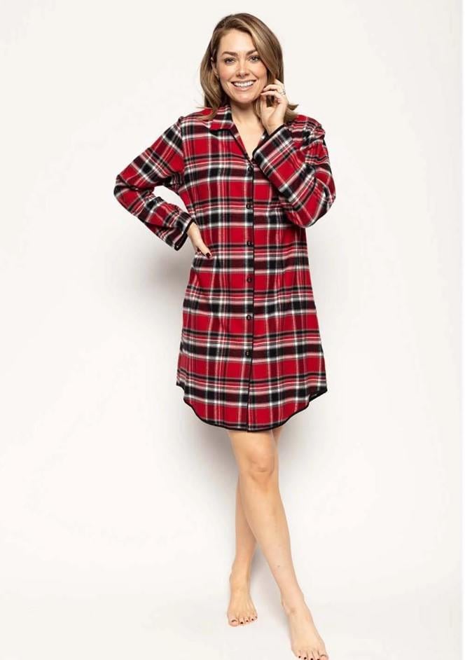 Халат женский средней длины CYBERJAMMIES Windsor 9445 20 в клетку 3XL Красный (12515)