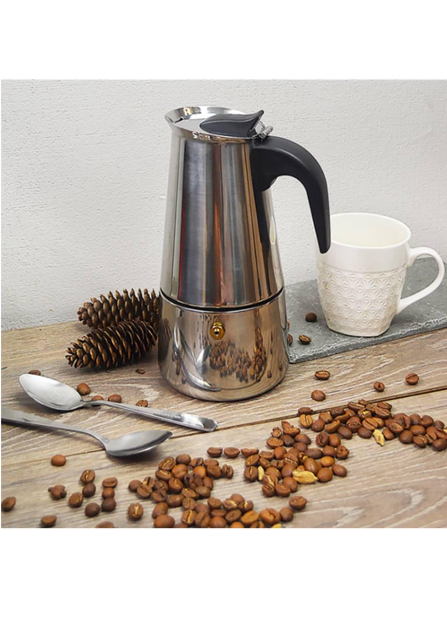 Кофеварка гейзерна Stenson TD00433 для нерастворимого кофе на 4 чашки 200 мл Серый (TD00433) - фото 3 Кофеварка гейзерна Stenson TD00433 для нерастворимого кофе на 4 чашки 200 мл Серый (TD00433) - фото 3