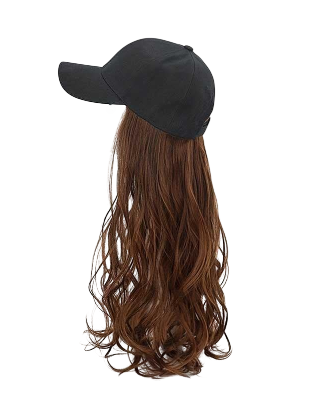 Перука-кепка з хвилястим волоссям 60 см Шатенка (X00001186-2)
