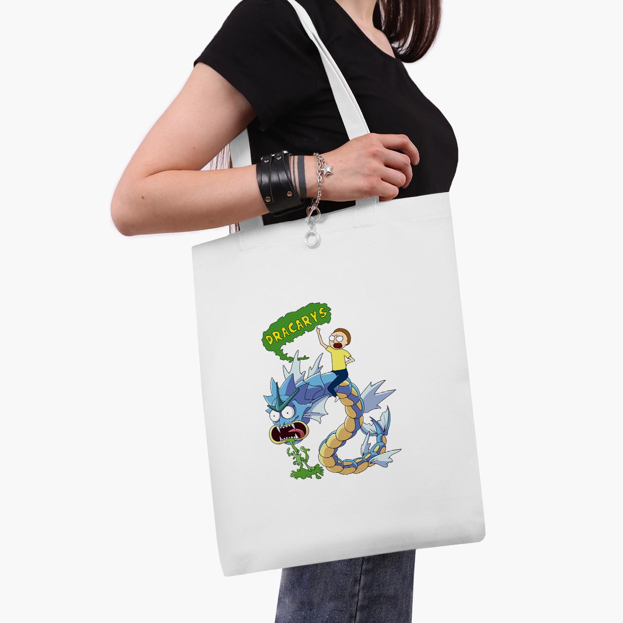 Еко сумка шоппер Dracarys Rick and Morty 41х35 см Білий (9227-2083-WT1)