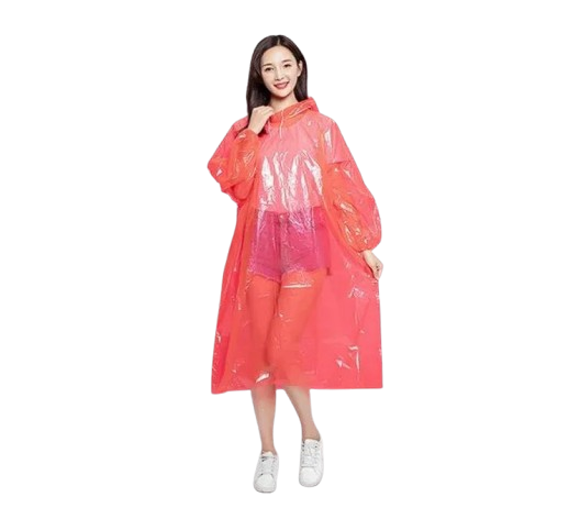 Плащ-дождевик одноразовый 120х65 см Red (30218) - фото 1