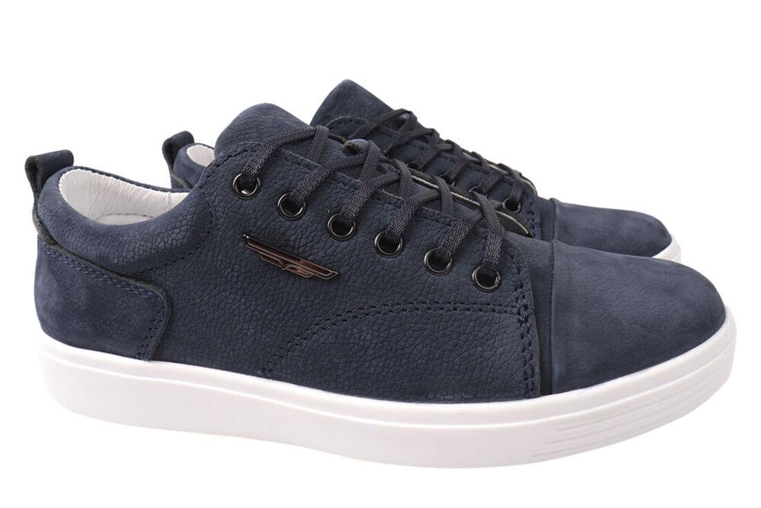 Кеды мужские Konors из кожи-нубука на низком ходу на шнуровке р. 37 Синий (517-21DTC)