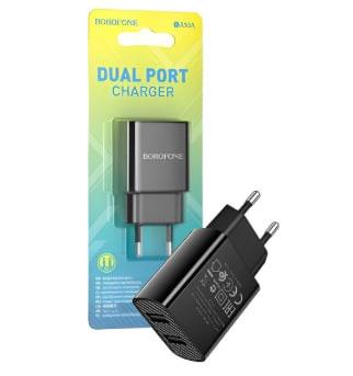 Зарядный адаптер Borofone BA53A 2USB 2.1A Black