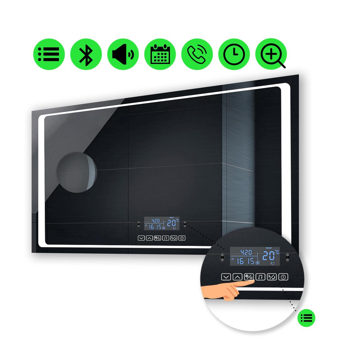 Зеркало с LED подсветкой Emma с Smart-блоком и линзой без подсветки 80x120 см (Emma219) Зеркало с LED подсветкой Emma с Smart-блоком и линзой без подсветки 80x120 см (Emma219)