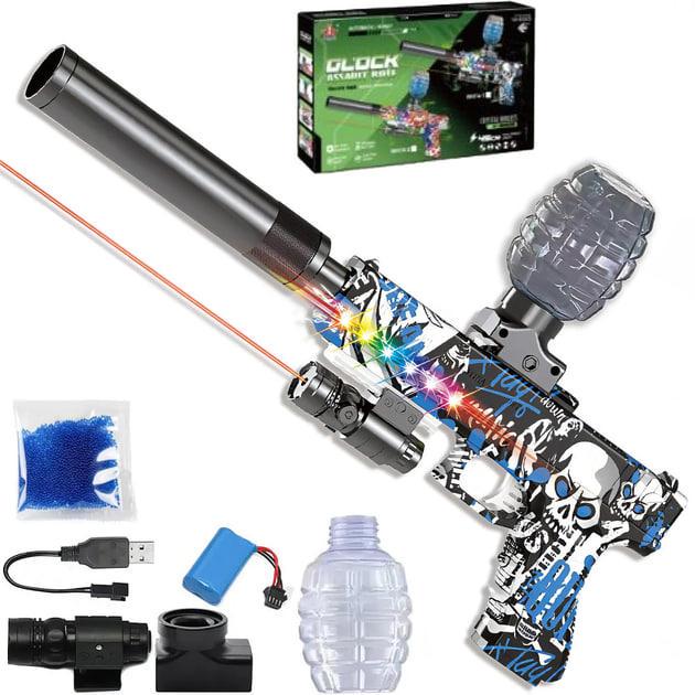 Дитячий іграшковий пістолет WH-74 акумуляторний орбібольний з гелевими кульками зі світлом (32551200)
