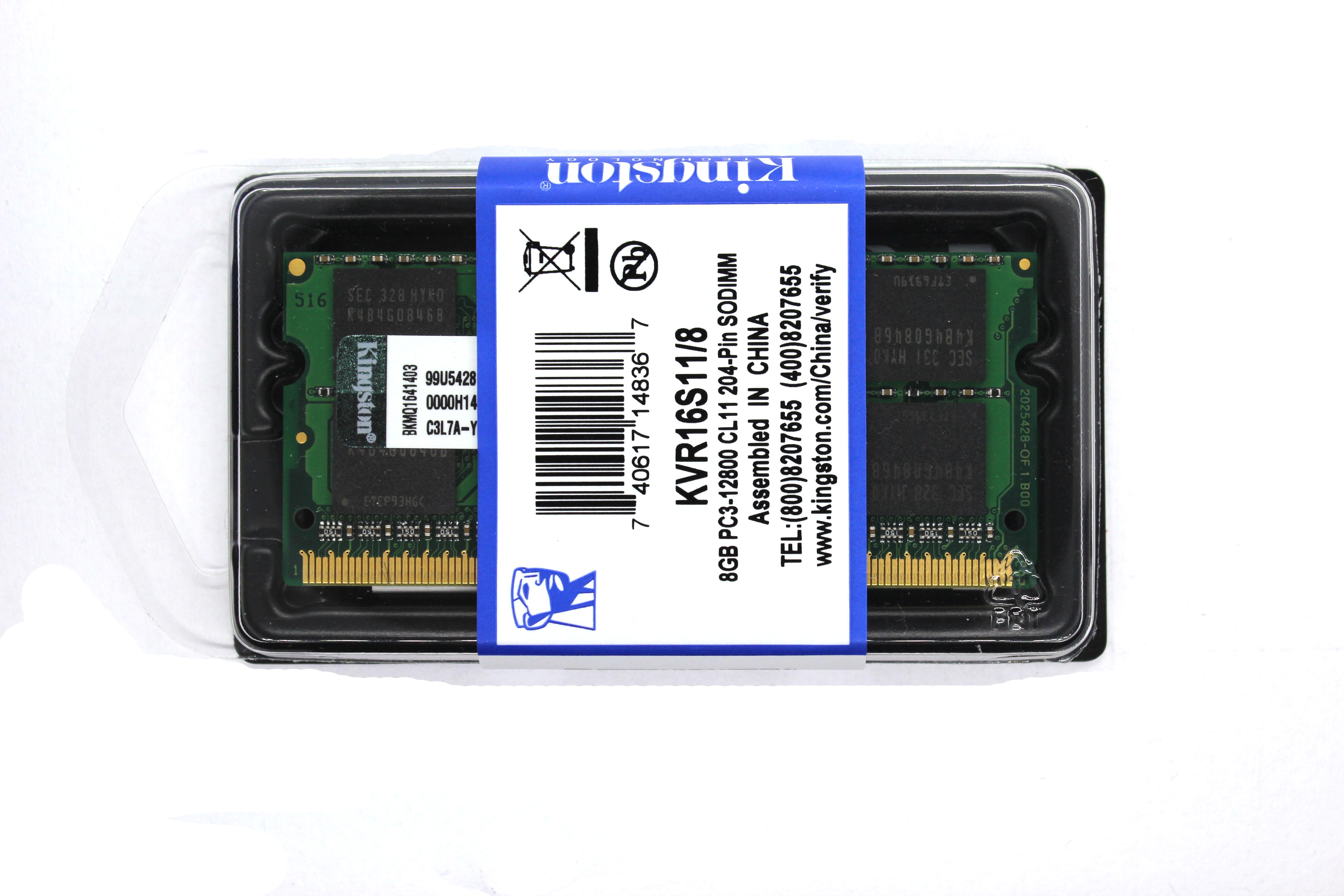 Оперативна пам'ять Kingston SO-DIMM DDR3 8 Гб 1600 МГц PC3-12800 (KVR16S11/8) 1.5v