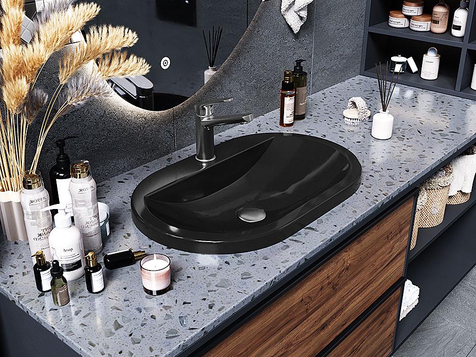 Умивальник накладний Luxor Europa Low Black (706) - фото 5