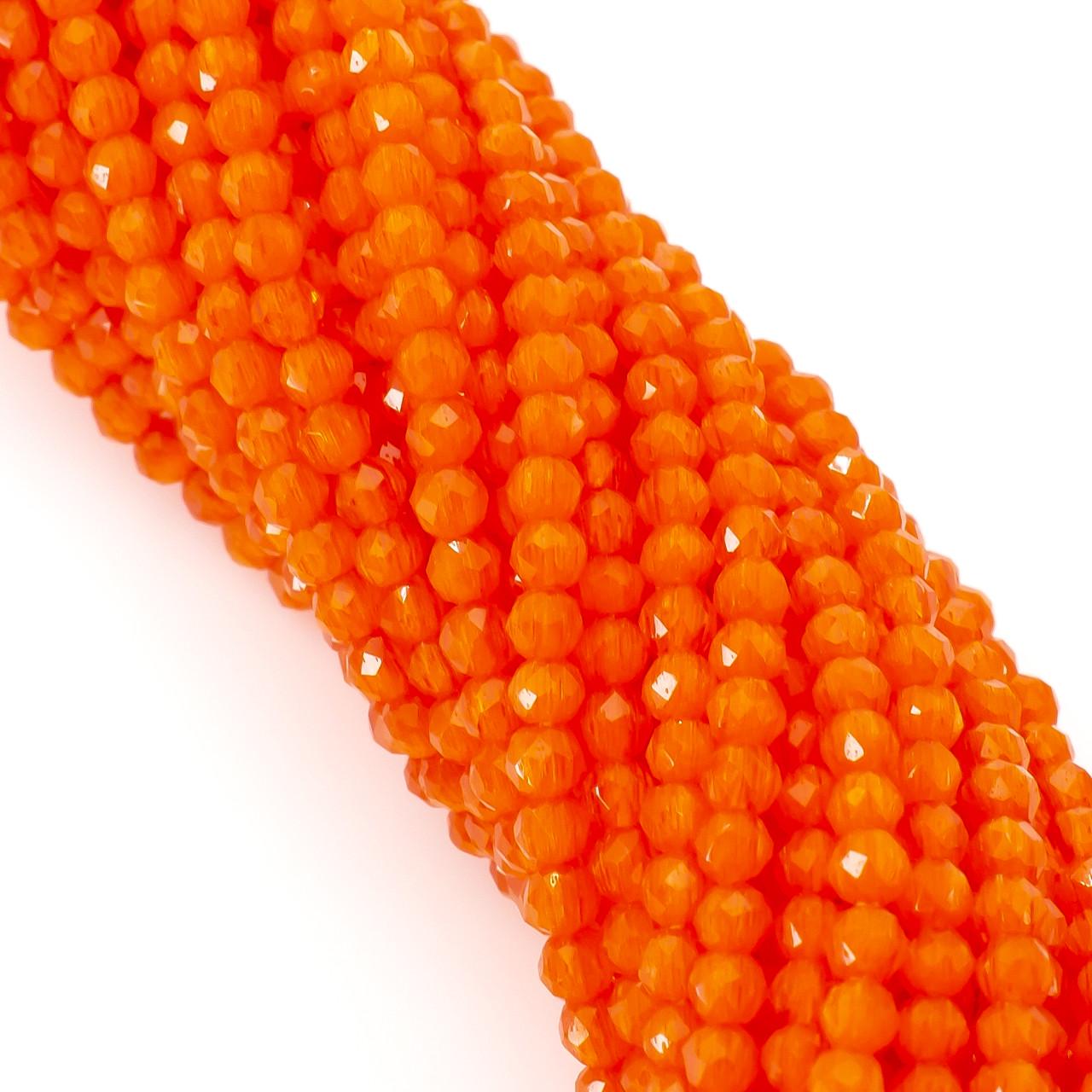 Бусины из шпинели на нитке круглая огранка с эффектом кошачьего глаза 37 см 2 мм 200 шт. Оранжевый (БШ0602к33)