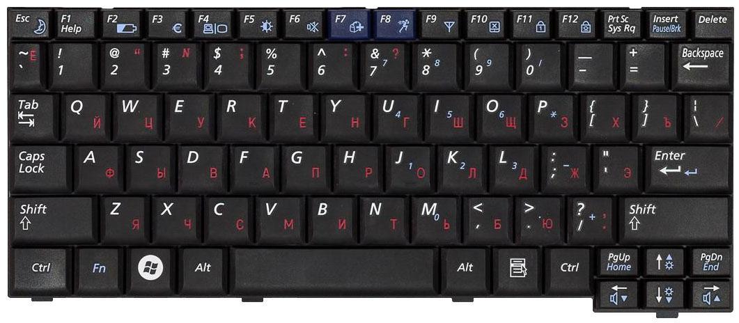 Клавиатура для ноутбука Samsung NC10/N110/N130 Black