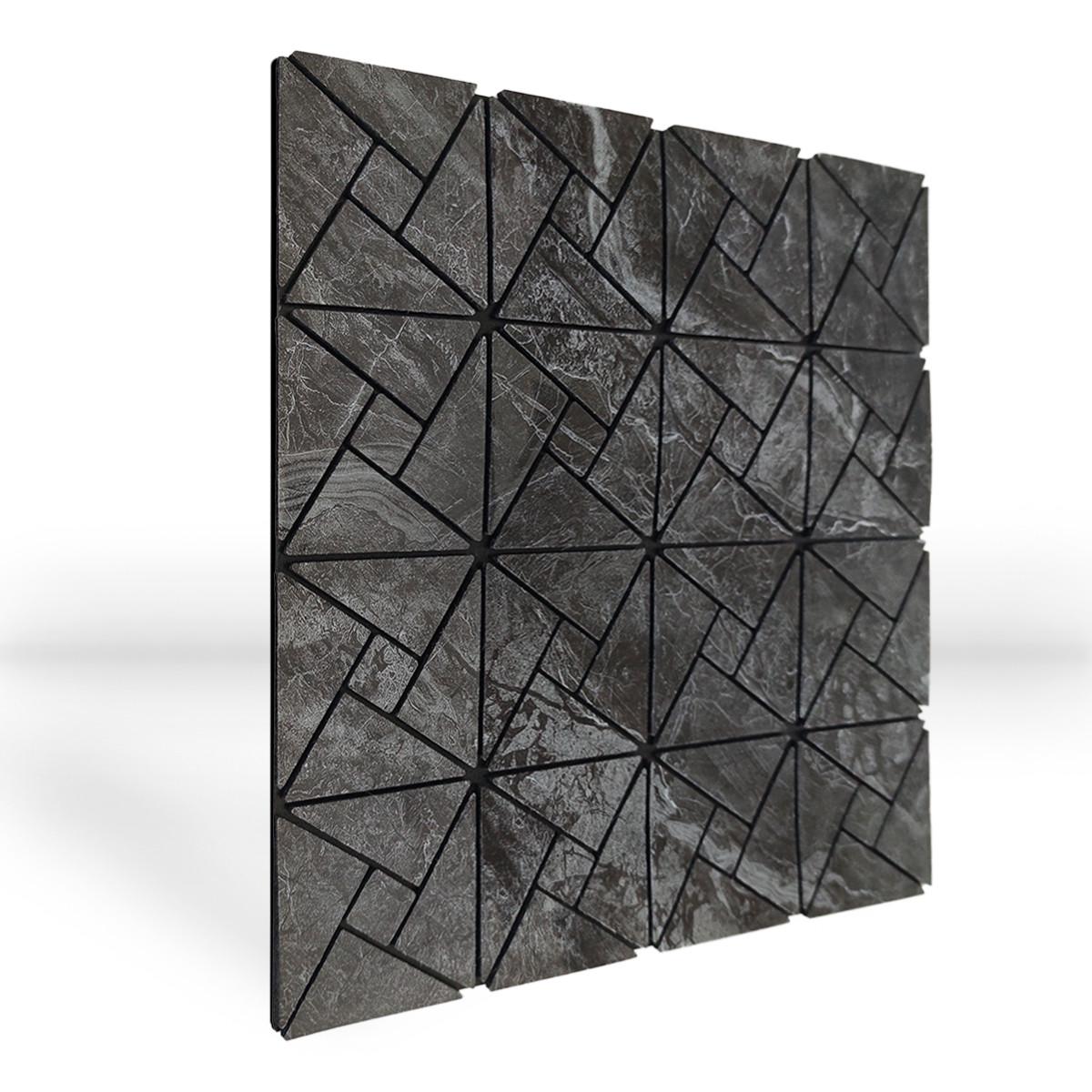 Плитка самоклеящаяся PET Фигуры мрамор 30х30 см 4 мм Черный