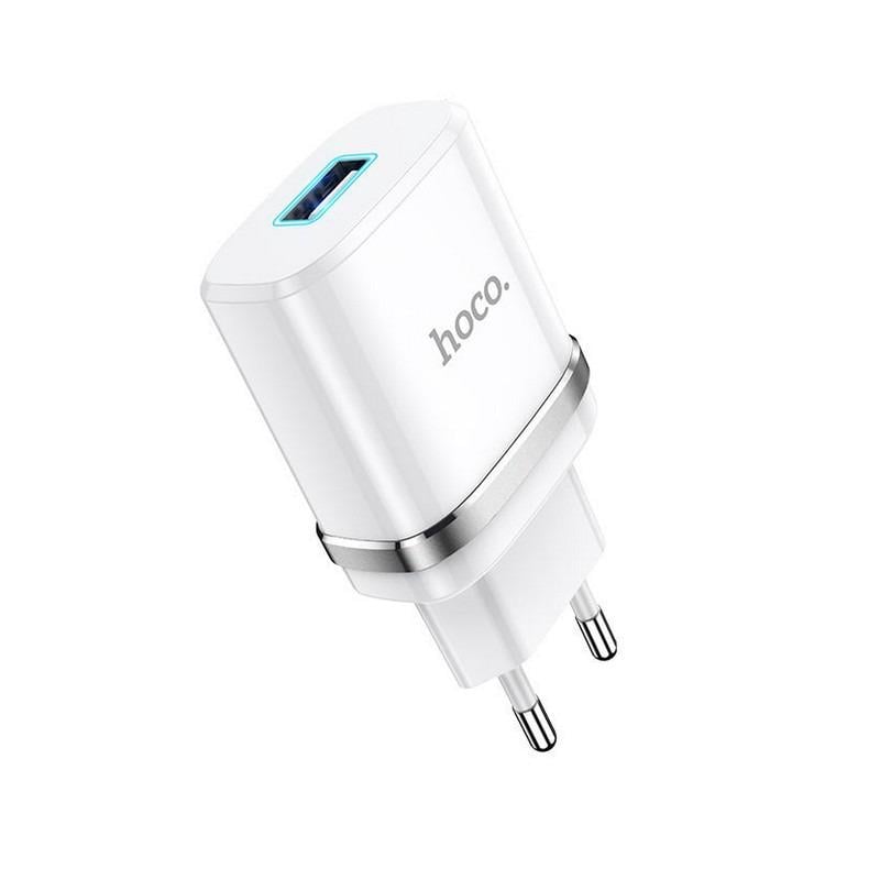 Пристрій зарядний СЗУ Hoco N1 12pc 1 USB/2,4 A USB Lightning Білий