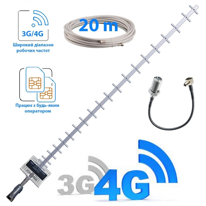 Комплект 3G/4G інтернет антена стріла/кабель 20 м/перехідник TS9/F (tf4403) - фото 2