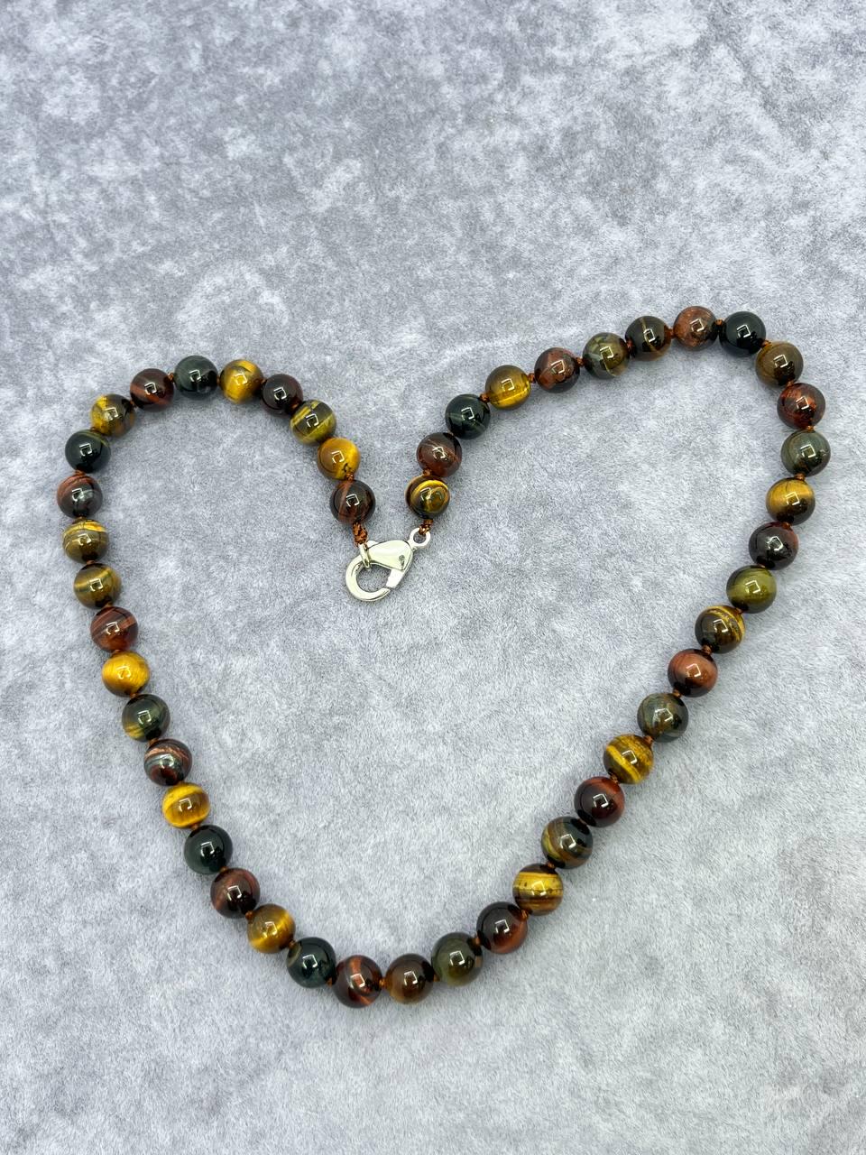 Намисто тигрове око 42 см Різнокольоровий (10167)