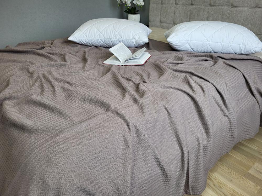 Покрывало Пике Косичка 180x220 см Мокко (11254) - фото 7 Покрывало Пике Косичка 180x220 см Мокко (11254) - фото 7