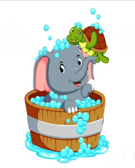 Картина по номерам Стратег Слоненок с ракушкой es133 30x30 см (MTT-167722)