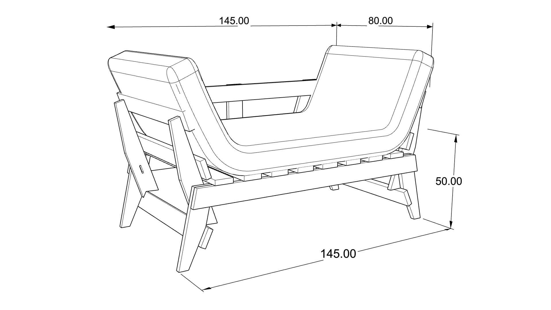 Диван-футон Чайка Futon Seagull кушетка раскладная 80х200 Бежевый - фото 4