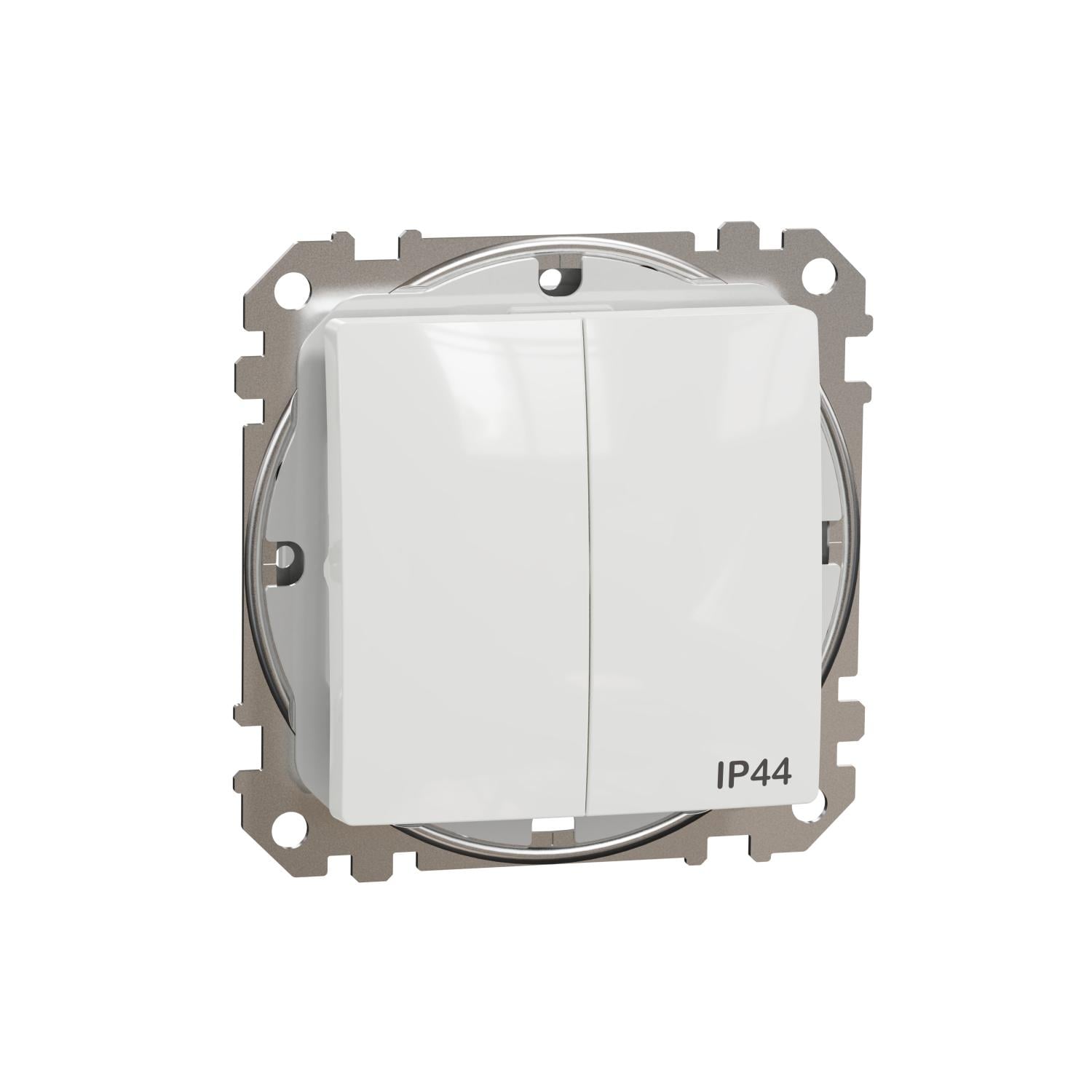 Выключатель двухклавишный Schneider Electric Sedna Design IP44 Белый (SDD211105)