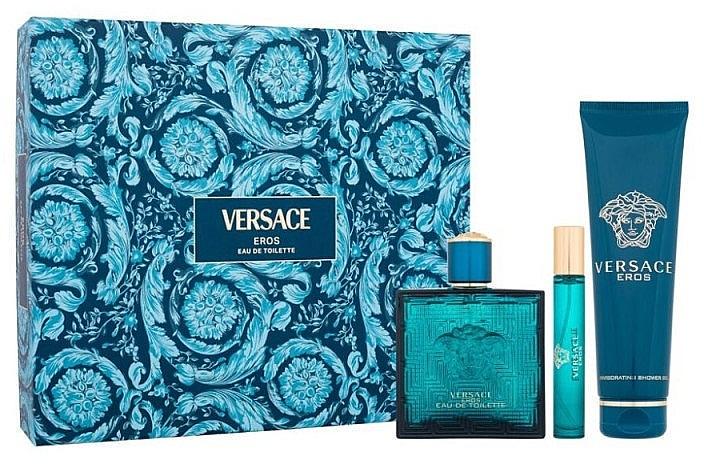 Подарунковий набір для чоловіків Versace Eros edt 100 мл та 10 мл з гелем для душу 150 мл (375489)