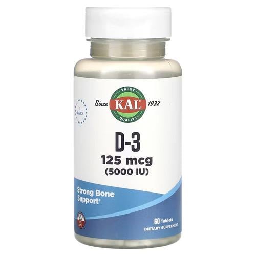 Витамин D KAL D-3 125 mcg 5,000 IU 60 табл. (CAL-16283)