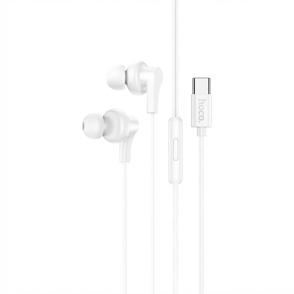 Наушники вакуумные Hoco M114 Type-C с микрофоном Hi-Fi звук 1,2 м 16 Ом Белый (32157424)