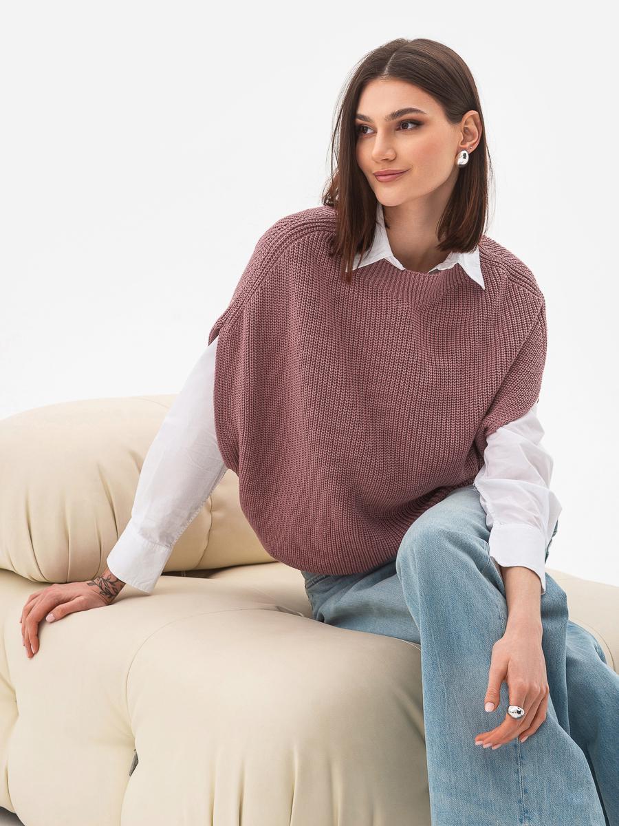 Безрукавка хлопковая SVTR р. 42-46 Темный пудровый (552)