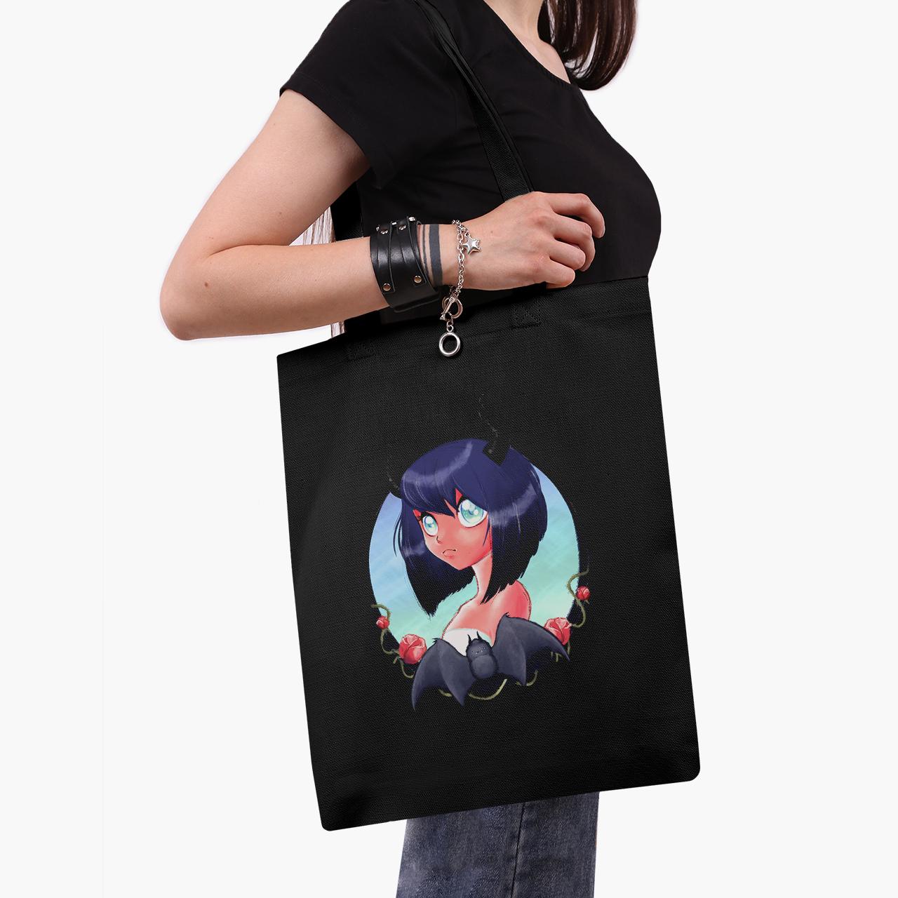 Эко сумка шоппер Demon girl Anime 41x35 см Черный (9227-2837-BK)