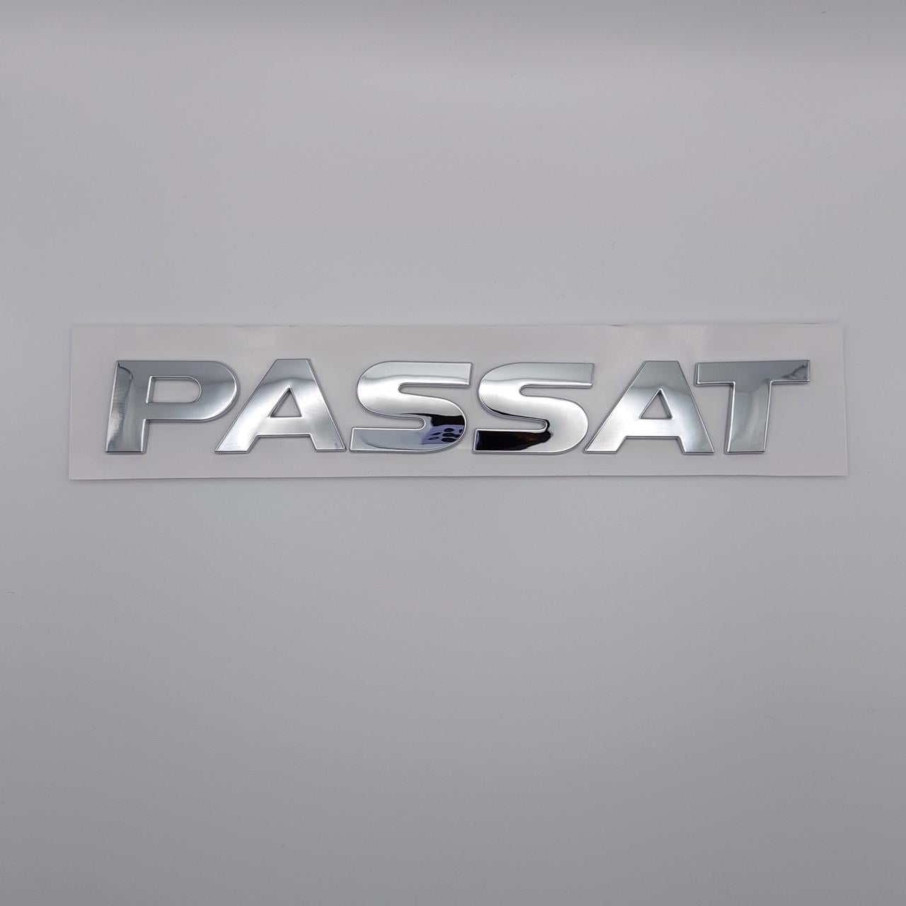 Эмблема надпись Passat Volkswagen ABS 18х2,3 см Хром глянцевый (1704371598)