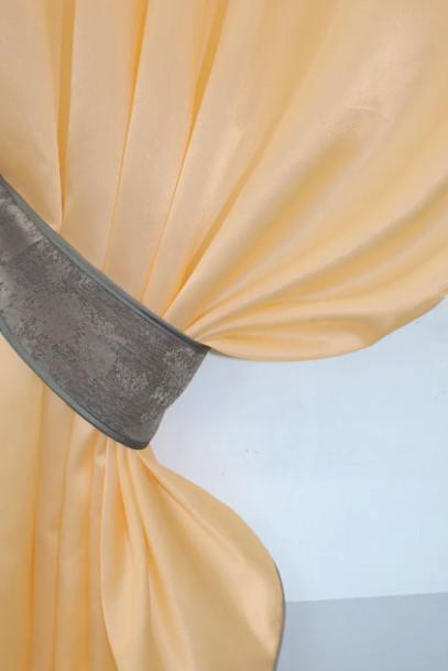 Шторки на кухню/балкон с ламбрекеном 270х170 см Персиковый/Серо-пудровый (073к) - фото 2 Шторки на кухню/балкон с ламбрекеном 270х170 см Персиковый/Серо-пудровый (073к) - фото 2