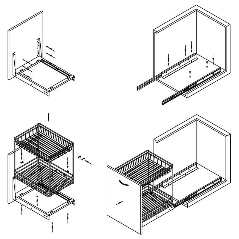 Карго нижнє 2 полиця з доводчиком 400 мм Хром (118706) - фото 10 Карго нижнє 2 полиця з доводчиком 400 мм Хром (118706) - фото 10