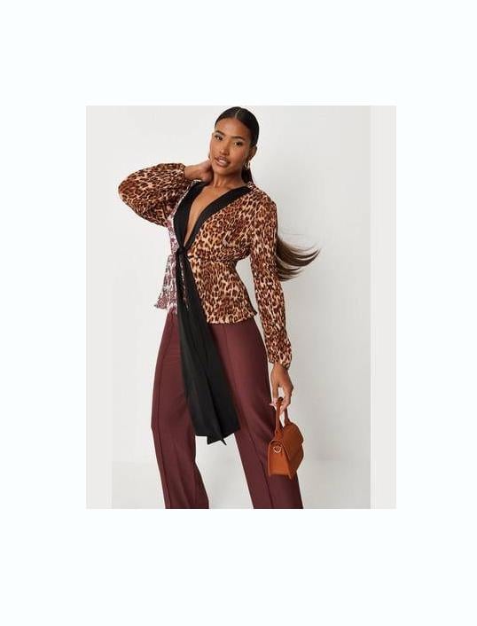 Блуза Missguided WXTW631932 р. 38 Леопард