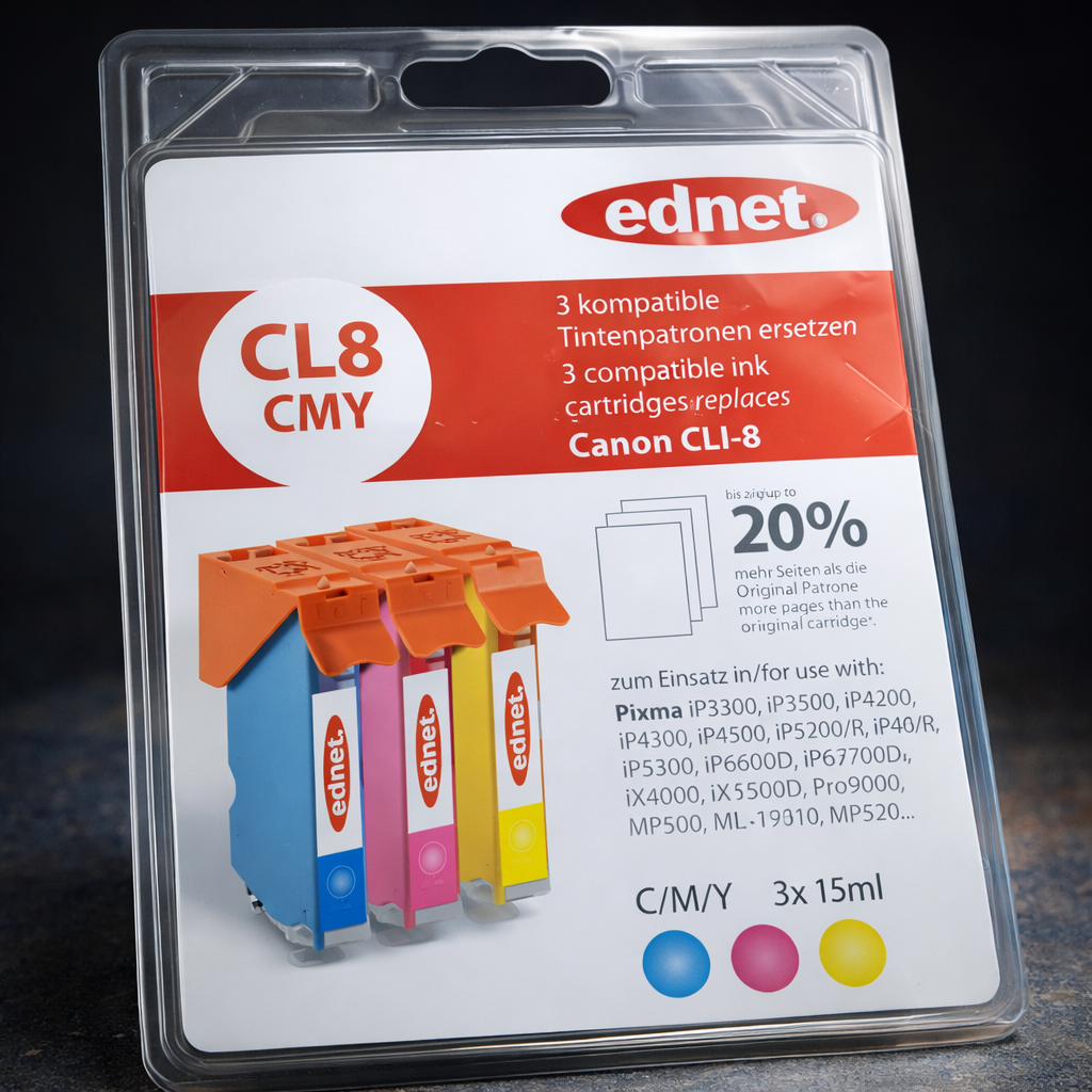 Набір сумісних картриджів ednet CL8 CMY для струменевих принтерів Canon (1866256162)