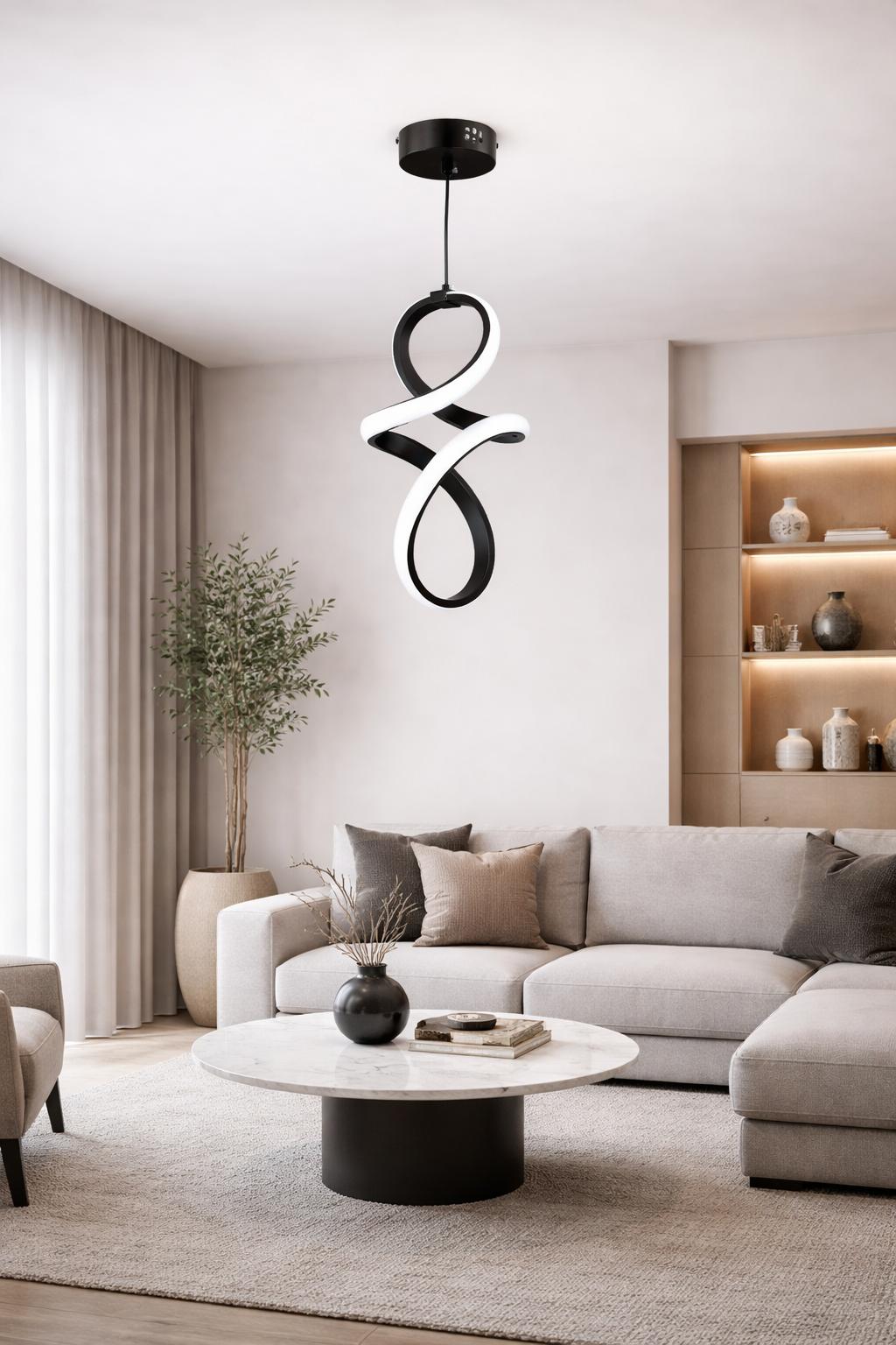 Подвесной светильник Double Loop LED 3 режима 31W (20351/1A BK)