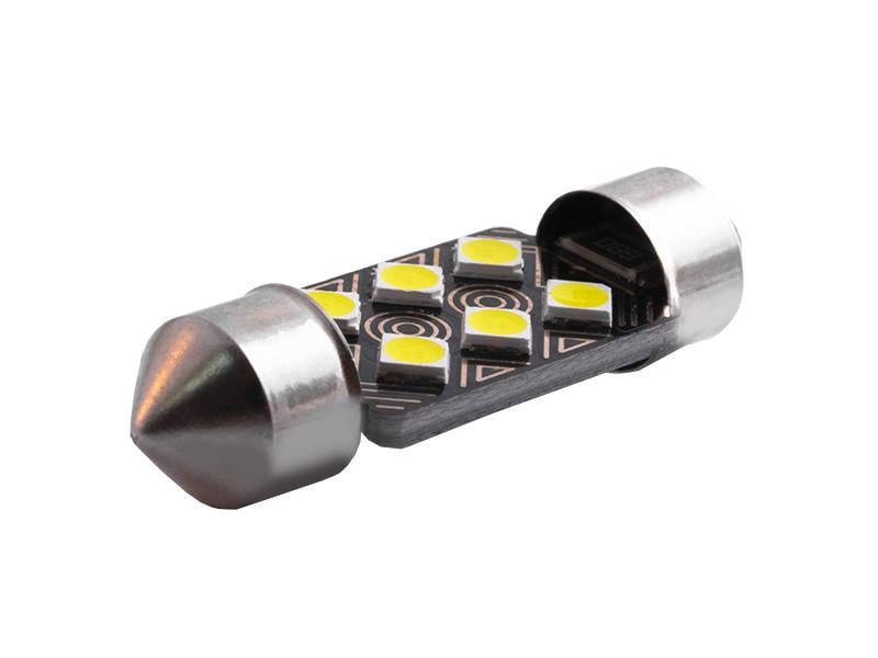 Автолампа светодиодная C5W SV8,5 с обманкой 12 В 36 мм SMD3030-6led Белый (2700)