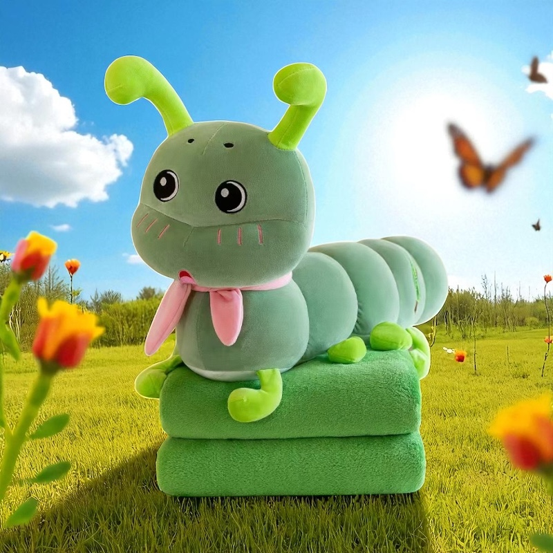 Мягкая игрушка с пледом Гусеница Зеленый (MH-G18green/WP) - фото 3