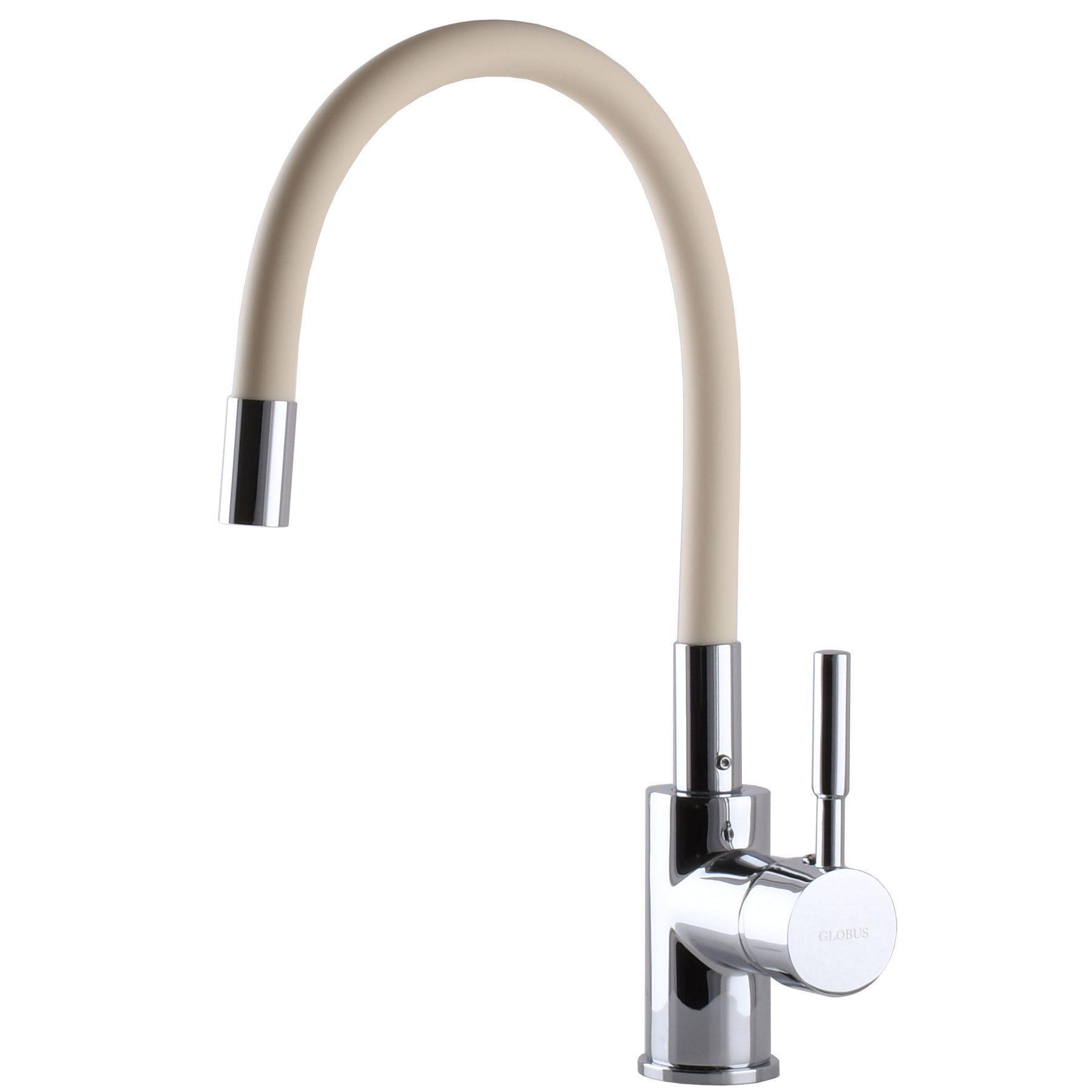 Смеситель для кухни с гибким изливом Globus Lux LAZER GLLR-0203S-BEIGE Бежевый/Хром (24608)