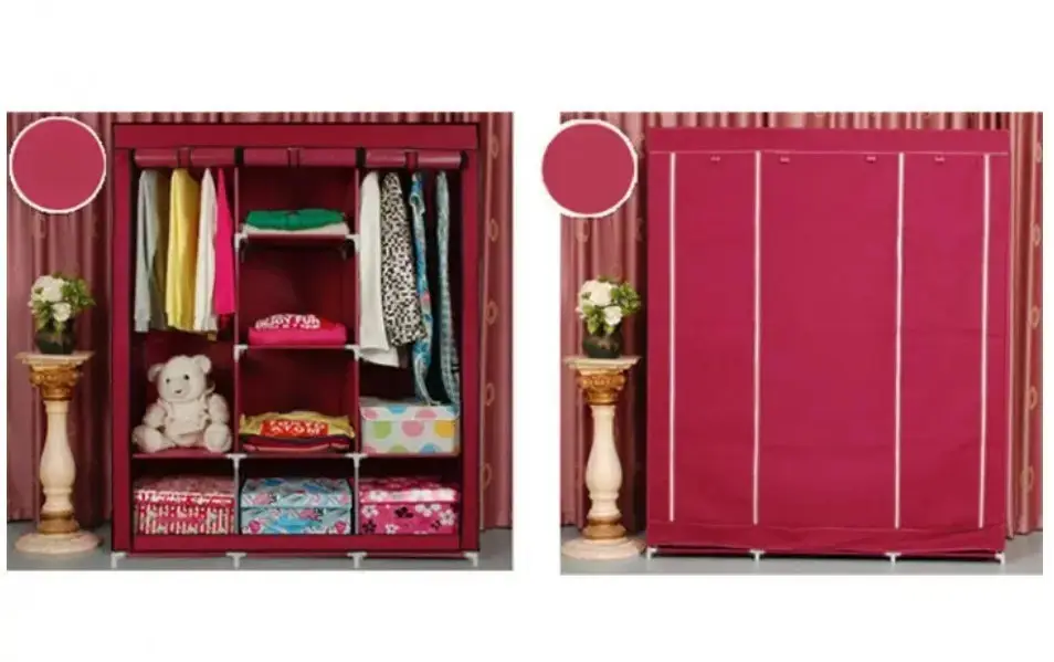 Шкаф тканевый STORAGE WARDROBE 88130 130х45х175 см Бордовый (28208500) - фото 4