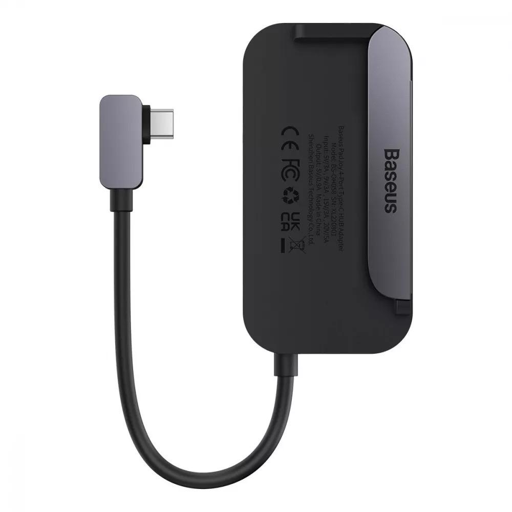 USB-хаб BASEUS PadJoy 4-Port Adapter USB-C to USB 3.0/HDMI/mini-jack Черный (14332137) - фото 4