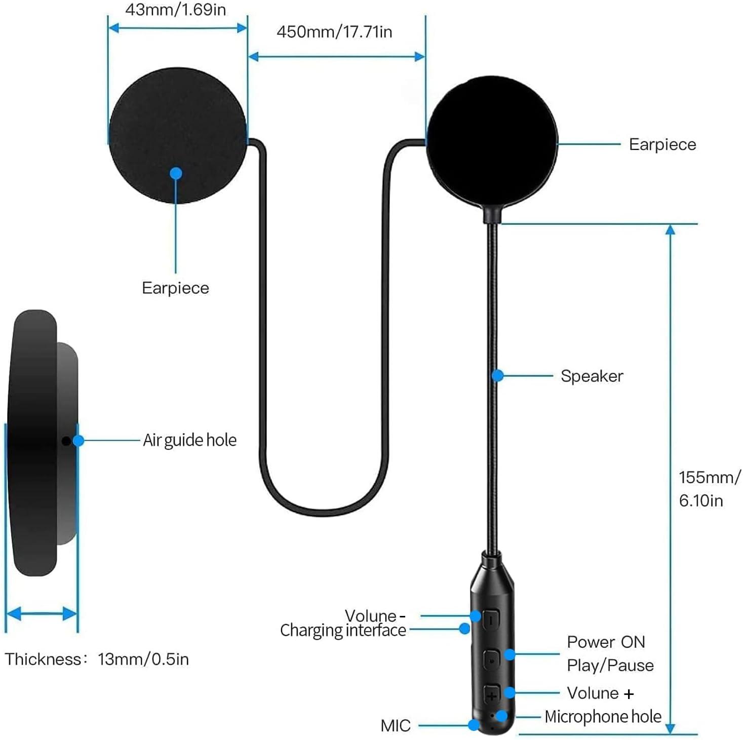 Навушники Bluetooth ELIKIDSTO для мотоциклетного шолома зі стереозвуком - фото 4