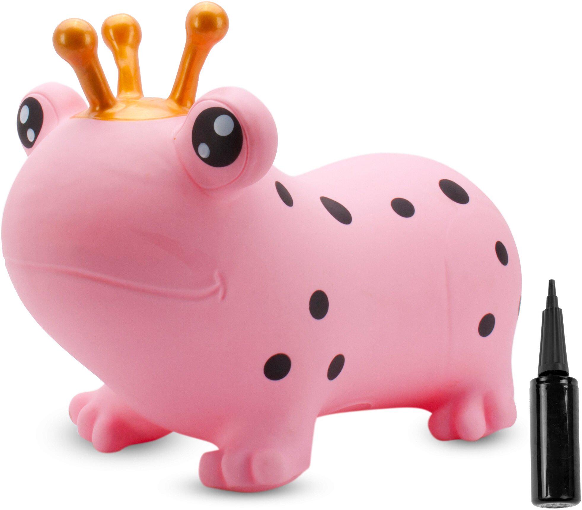 Прыгун джемпер Принцесса лягушка детский надувной резиновый с насосом Розовый