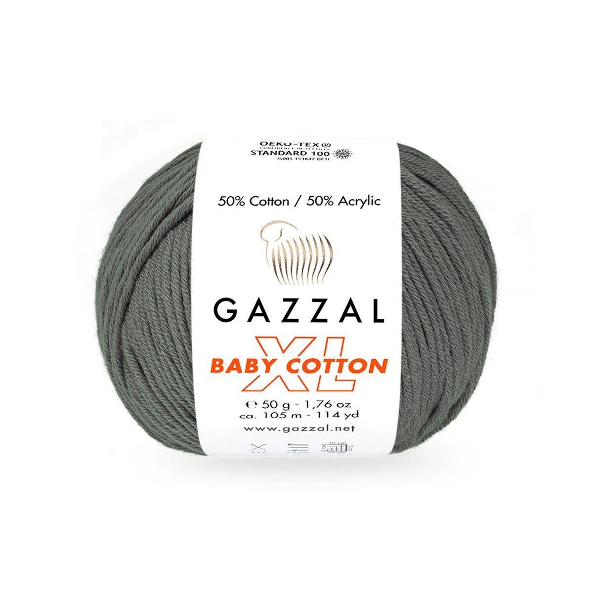 Пряжа Gazzal Baby Cotton 3450 Сірий Пряжа Gazzal Baby Cotton 3450 Сірий