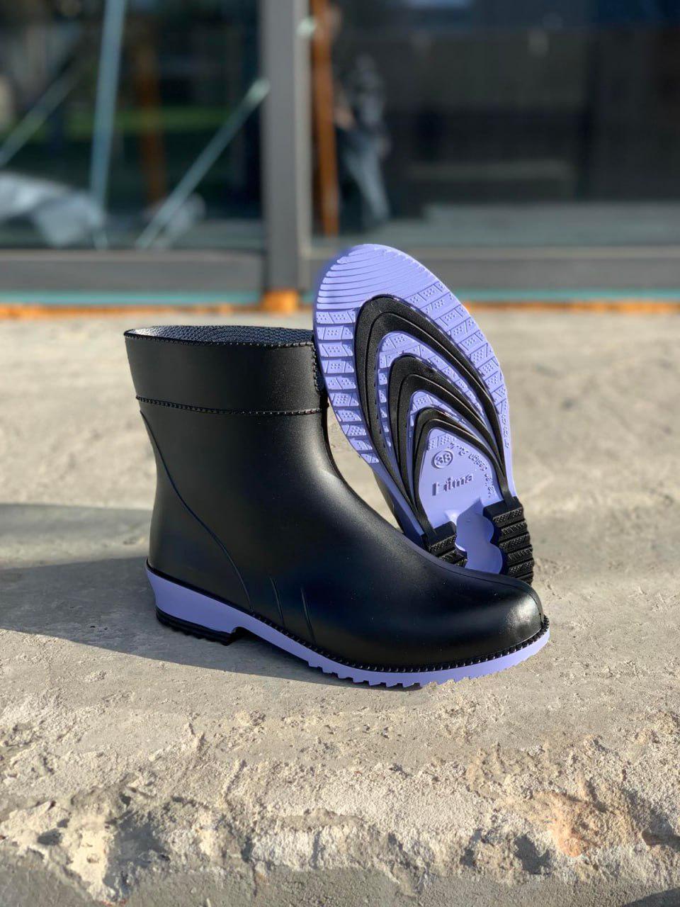 Сапоги женские резиновые р. 41 Черный/Бирюзовый (27861464) - фото 3