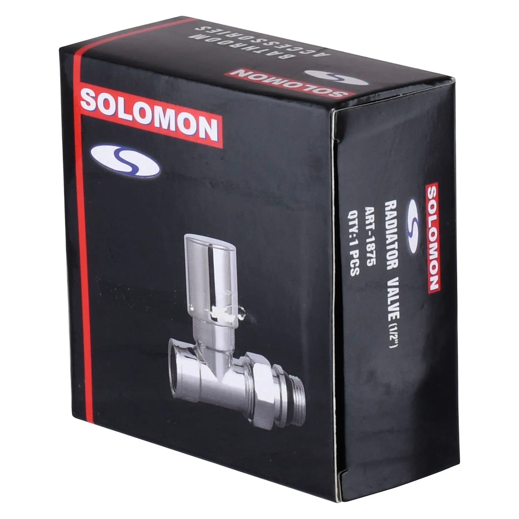 Кран вентильный прямой с американкой Solomon 1/2″ CHROM 1875 с уплотнителем - фото 2