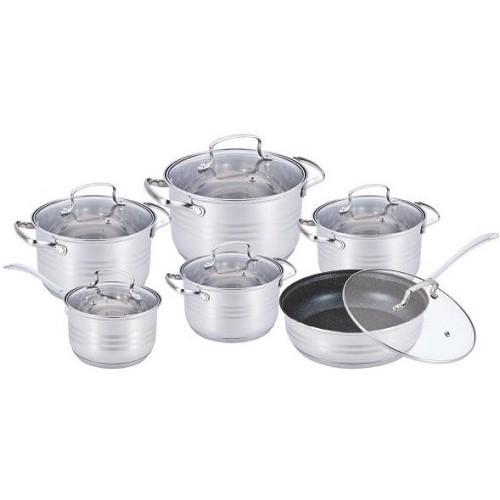 Набор посуды Benson BN-204 из нержавеющей стали 12 пр. (BN-204)