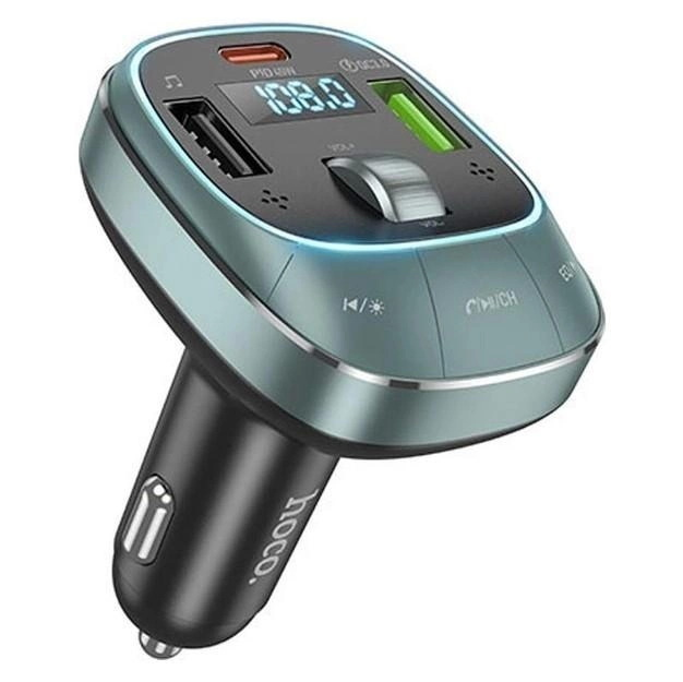 FM-модулятор Hoco E76 Bluetooth 48W Серый (35160) - фото 2