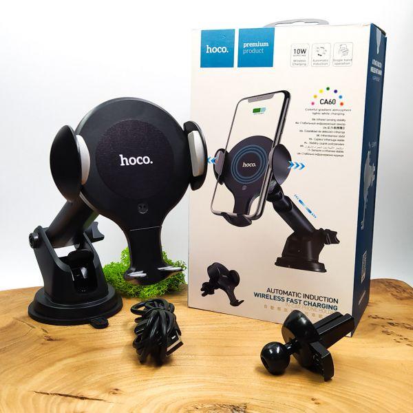 Держатель магнитный на торпеду Hoco Auto Wireless Charging 10W CA60 Black (24014322)