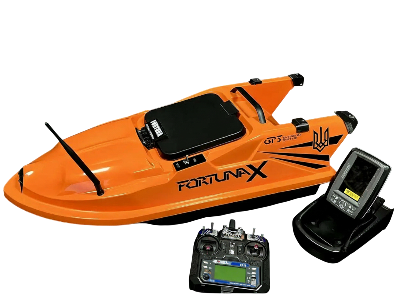 Карповый кораблик для прикормки Fortuna-X с эхолотом Toslon TF520 и GPS автопилотом (AT87)
