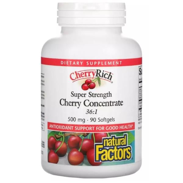 Натуральная добавка Natural Factors Cherry Rich Super Strength Cherry Concentrate 500 мг 90 softgels (000022069)
