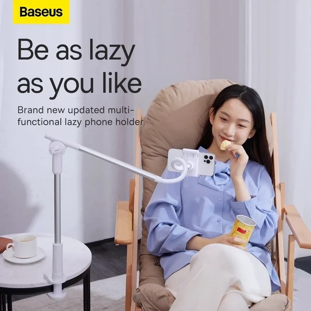 Тримач для телефона Baseus Unlimited adjustment lazy phone holder silver (KST-SULR-0S) - фото 7